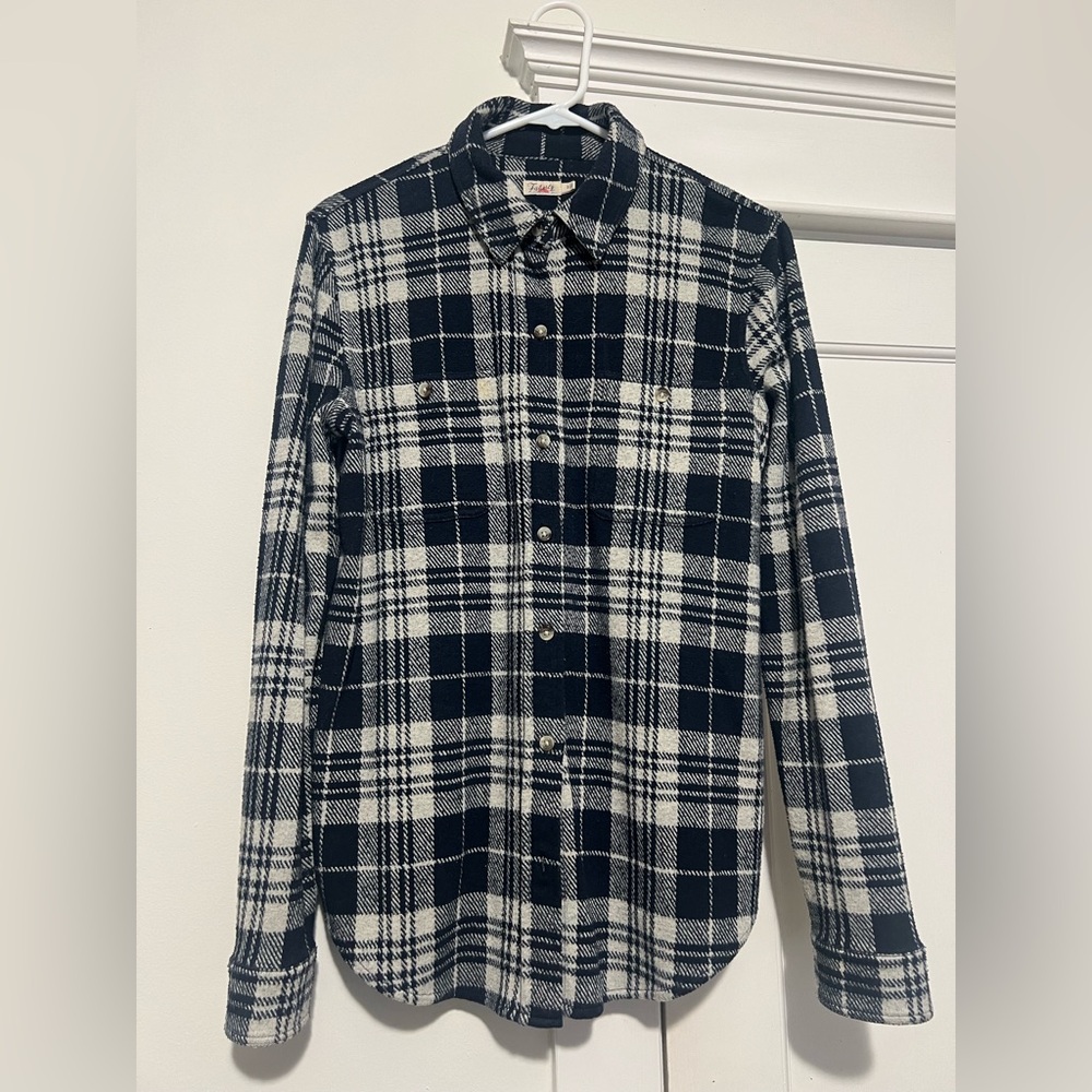 Faherty Navy Legend Plaid Button Down Shirt